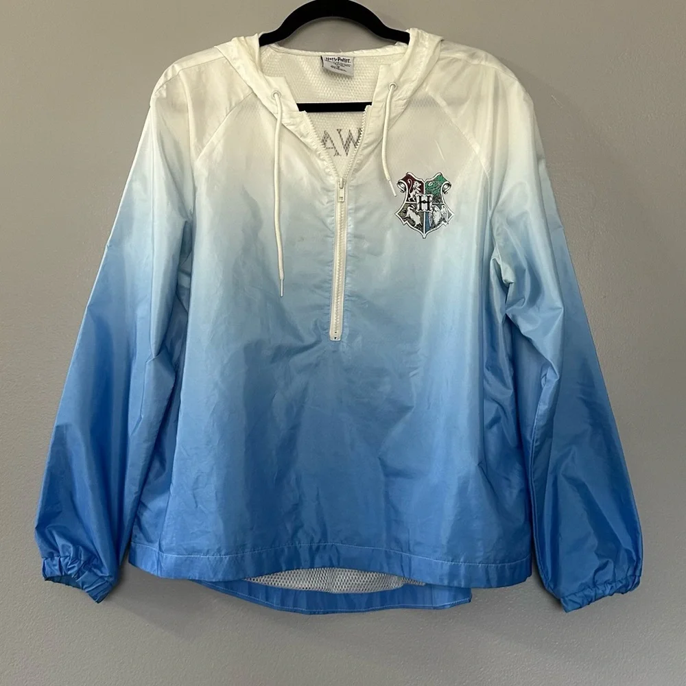 Harry Potter Hogwarts Windbreaker Pullover 1/4 Zip Sz M - Picture 5 of 9
